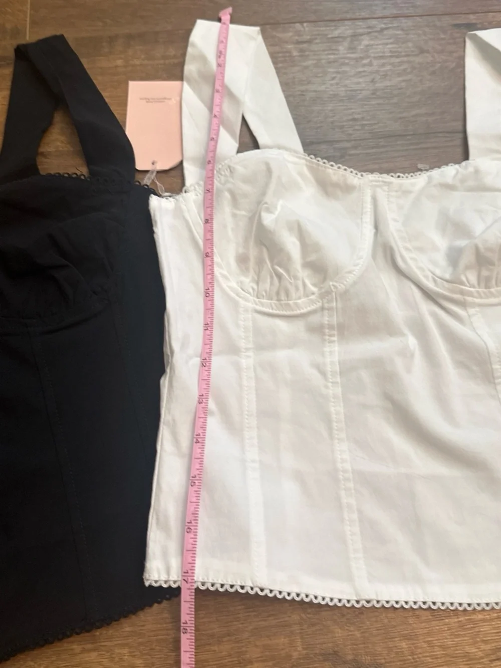 Black and White Bustier Crop Tops - Set of 2